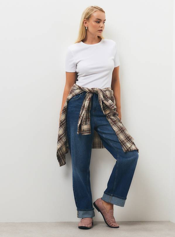 Mid Denim Barrel Leg Jeans 10